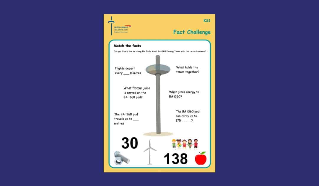 British Airways i360 KS1 Fact Challenge Worksheet