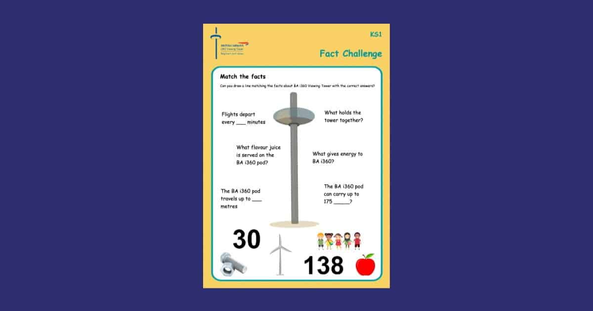 British Airways i360 Key Stage 1 Fact Challenge Teaching Resource Profile Image