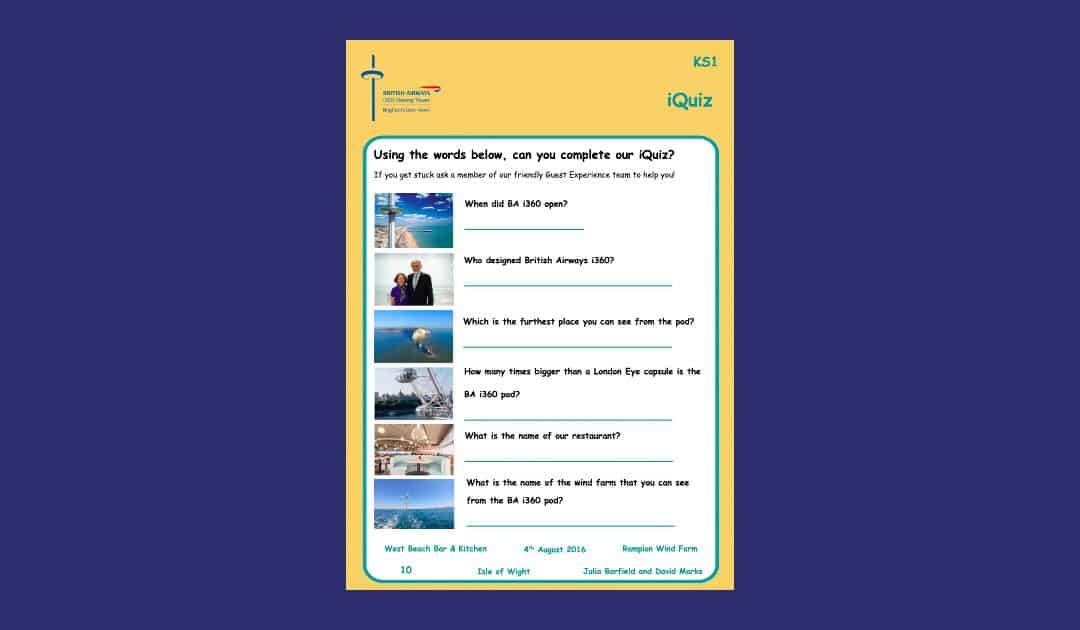 British Airways i360 KS1 Question Worksheet