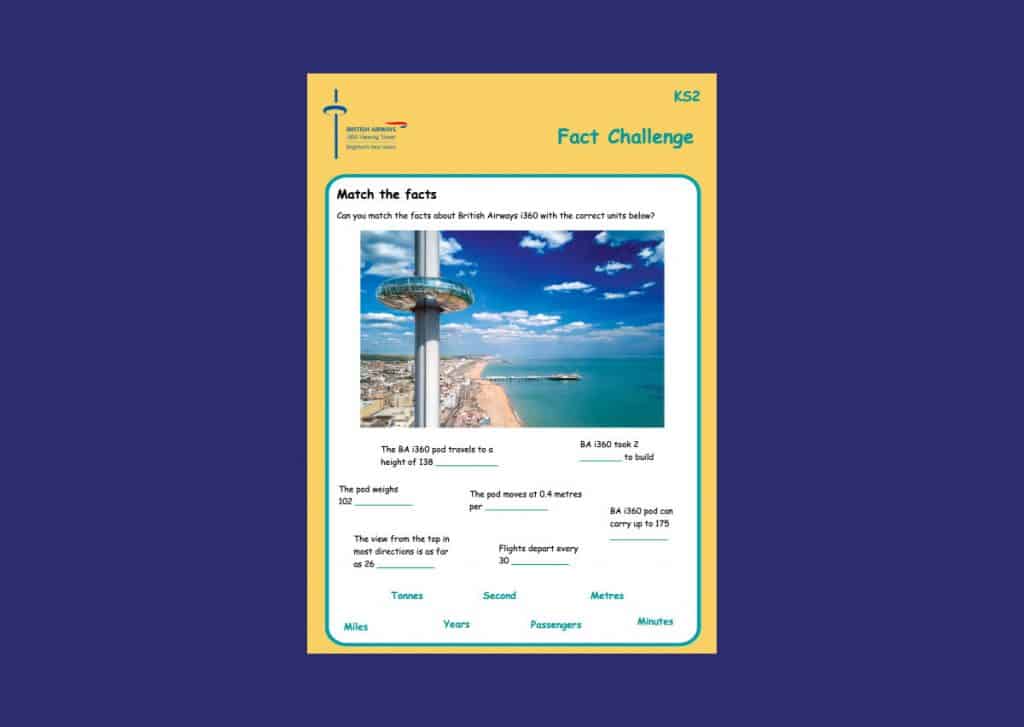 British Airways i360 Key Stage 2 Fact Challenge Teaching Resource Profile Image