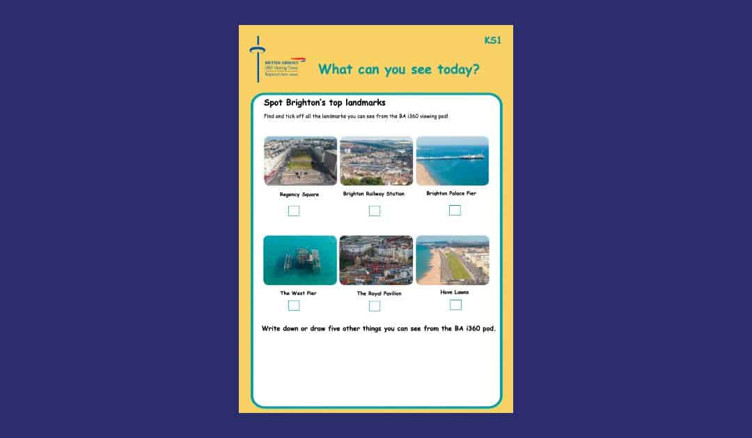 British Airways i360 What Can You See Worksheet