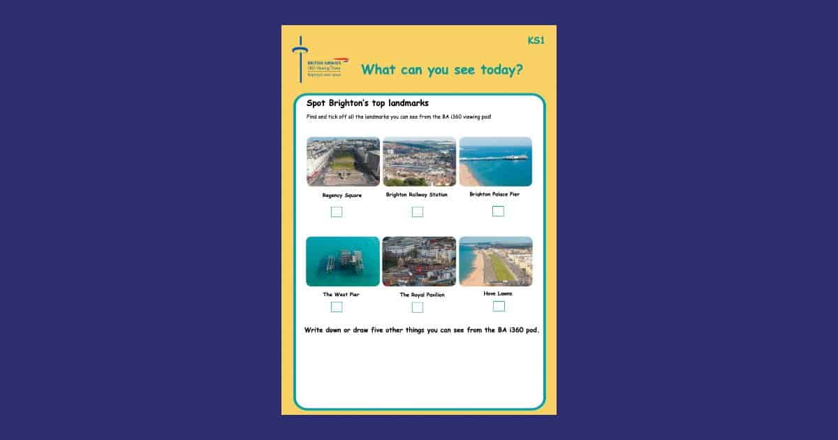 British Airways i360 What Can You See Teaching Resource Profile Image