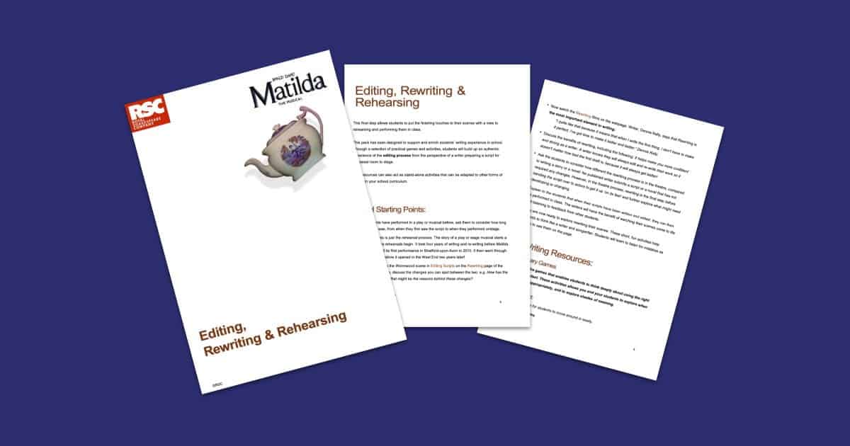 Matilda The Musical Editing, Rewriting & Rehearsing Teaching Resource Profile Image