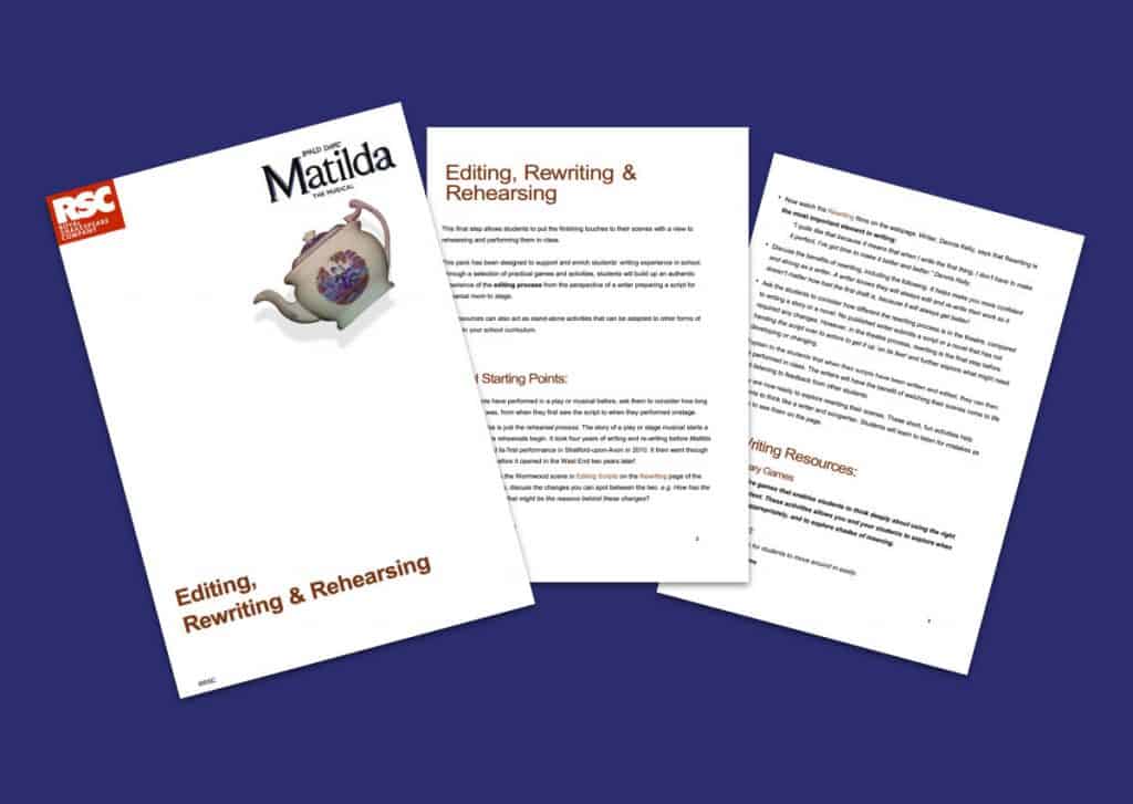 Matilda The Musical Editing, Rewriting & Rehearsing Teaching Resource Profile Image