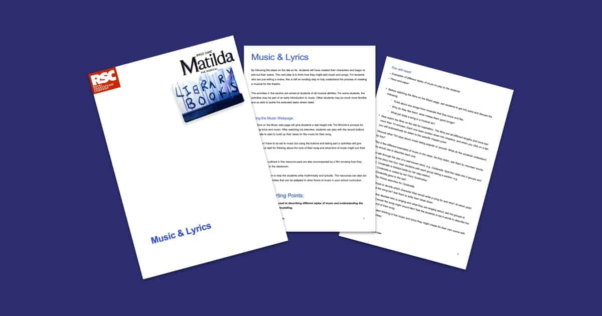 Matilda The Musical Music & Lyrics Teaching Resource Profile Image