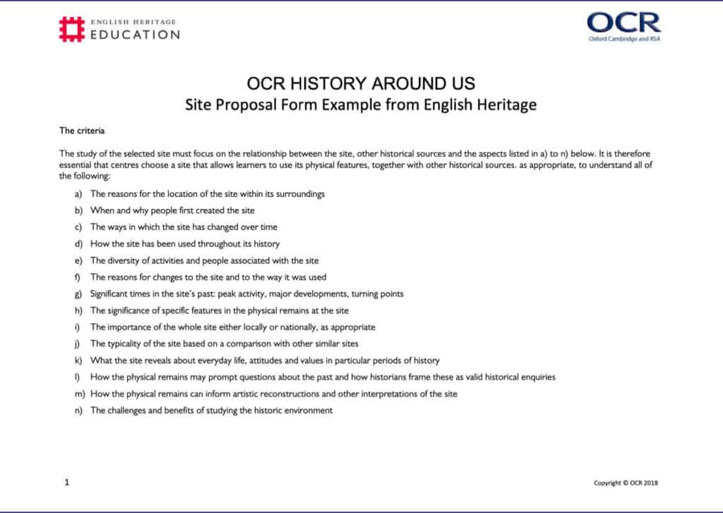 Carlisle Castle OCR Spec B – History Around Us Resource