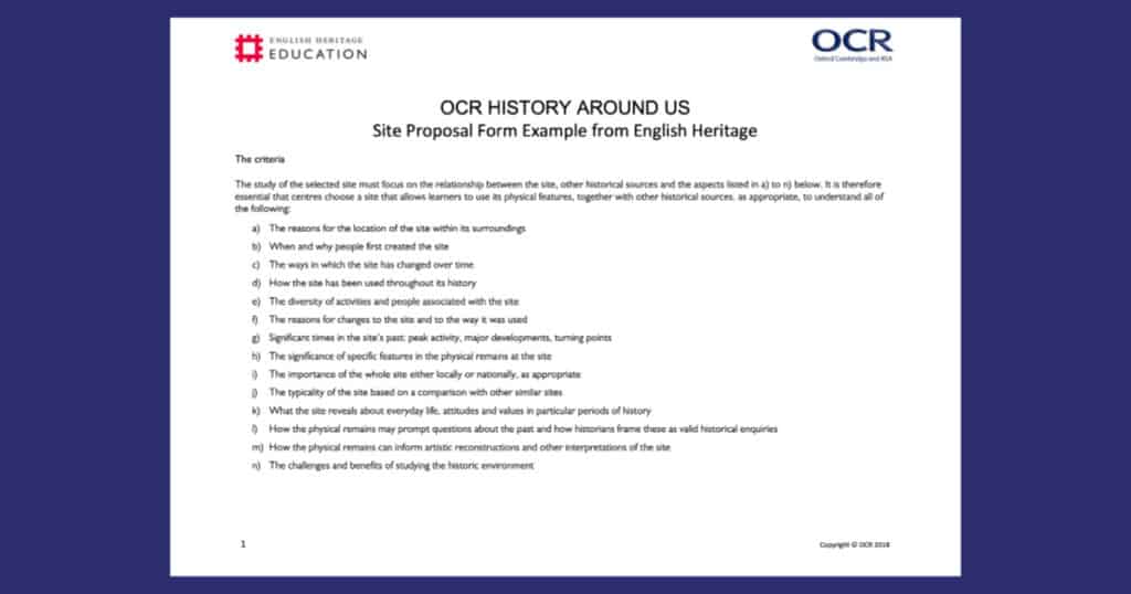 Carlisle Castle OCR Spec B – History Around Us Resource