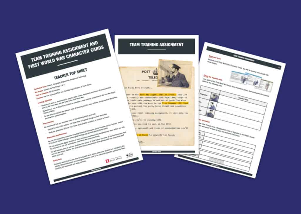 Dover Castle First World War Team Training Assignment Resource