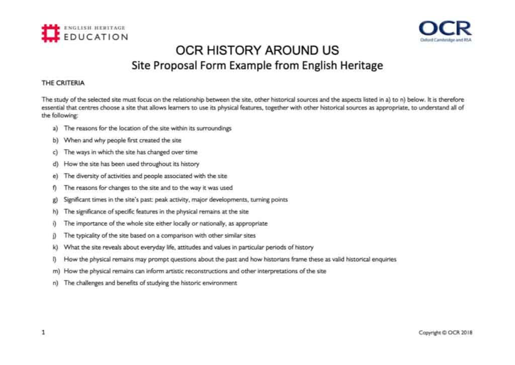 Dover Castle OCR Spec B – History Around Us Resource