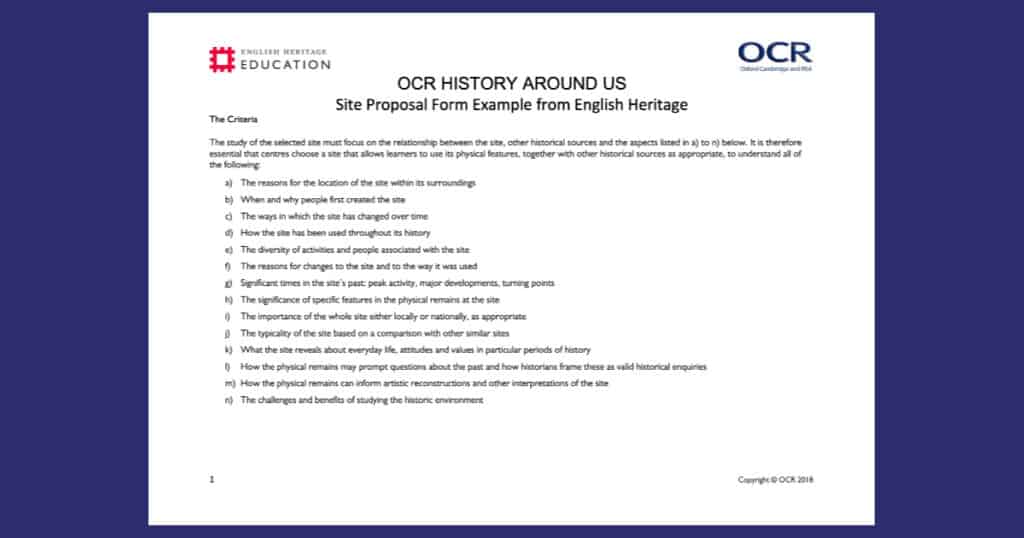 Goodrich Castle OCR Spec B – History Around Us Resource