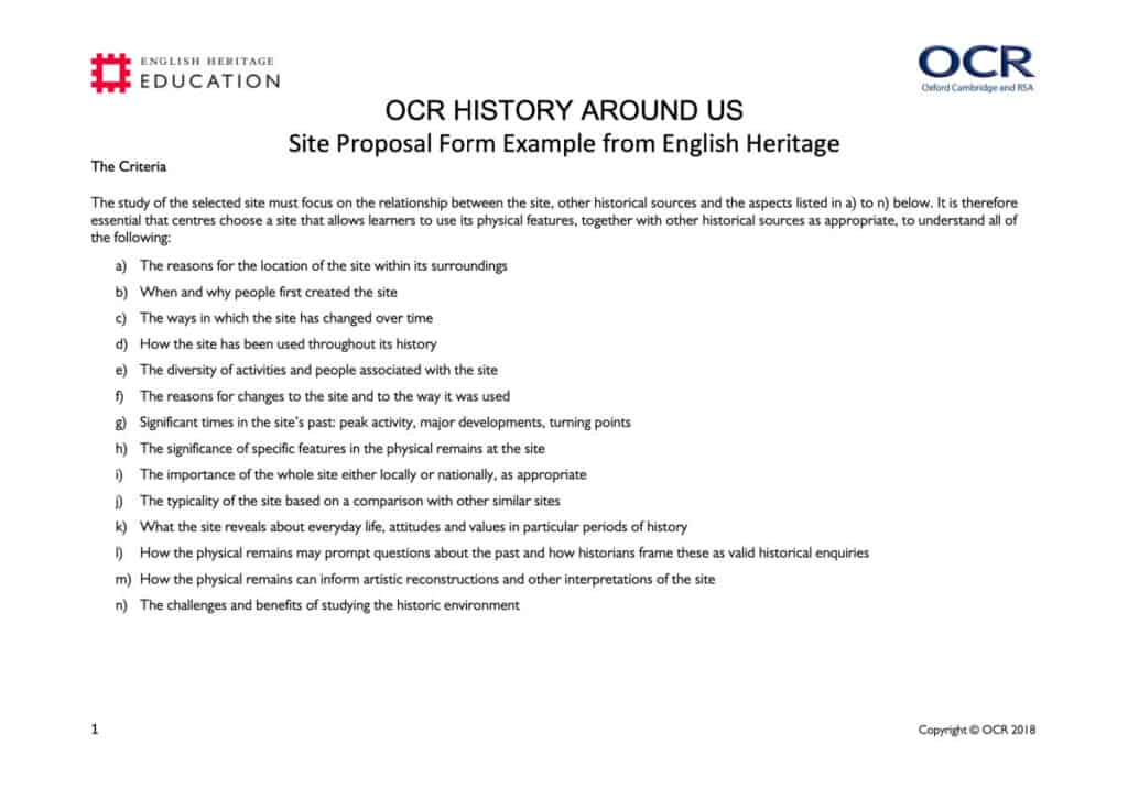 Kenilworth Castle OCR Spec B – History Around Us Resource