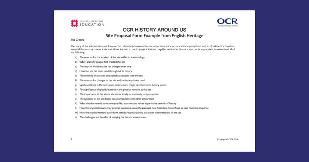 Kenilworth Castle OCR Spec B – History Around Us Resource