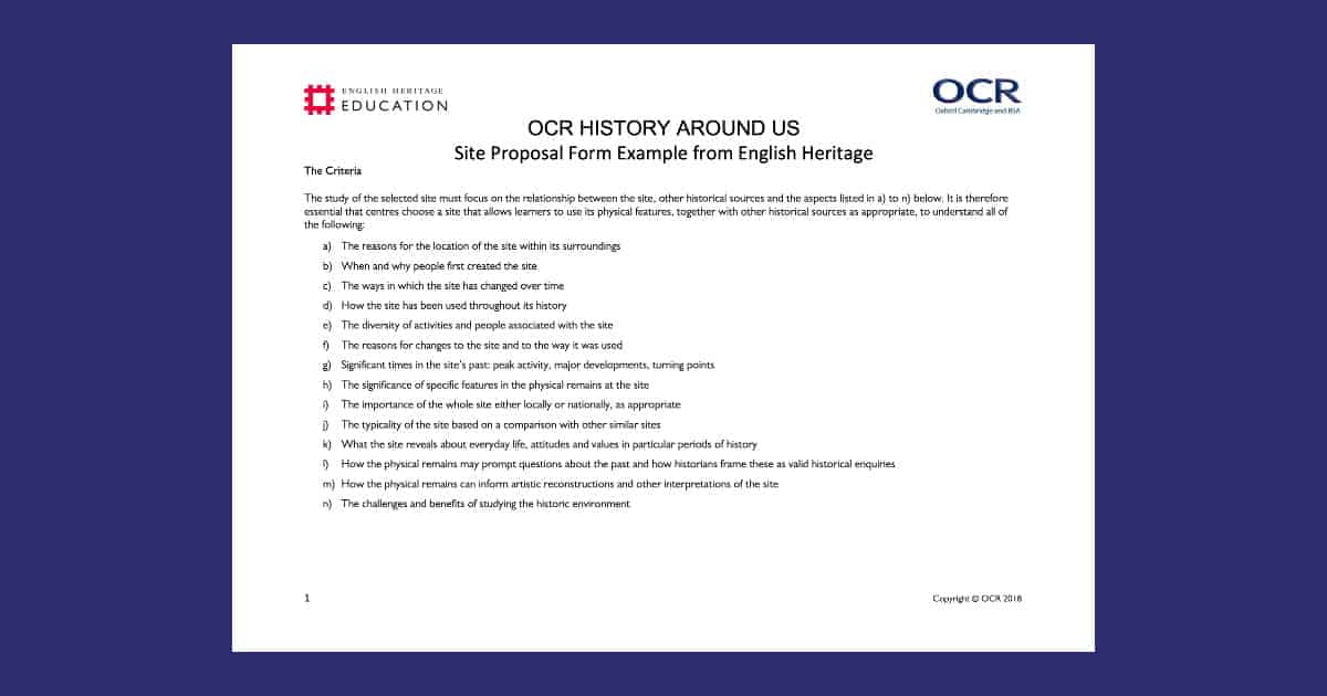 Kenilworth Castle OCR Spec B – History Around Us Resource