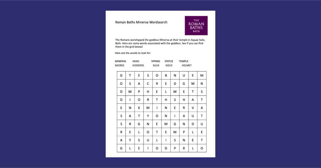 The Roman Baths’ Minerva Wordsearch Resource