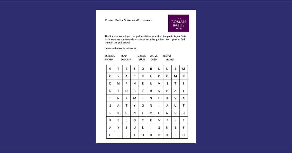 The Roman Baths’ Minerva Wordsearch Resource