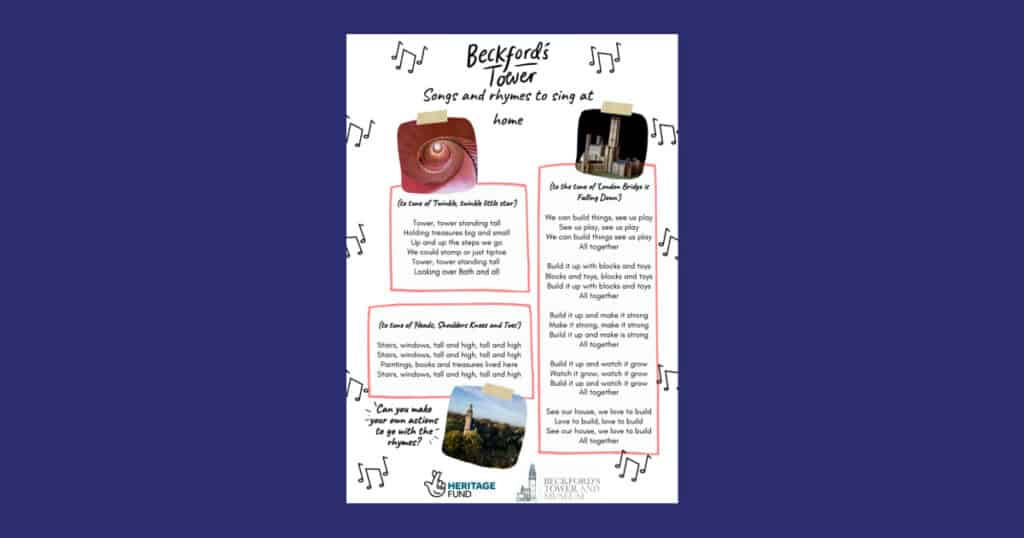 Beckford’s Tower’s Songs and Rhymes to Sing at Home Resource