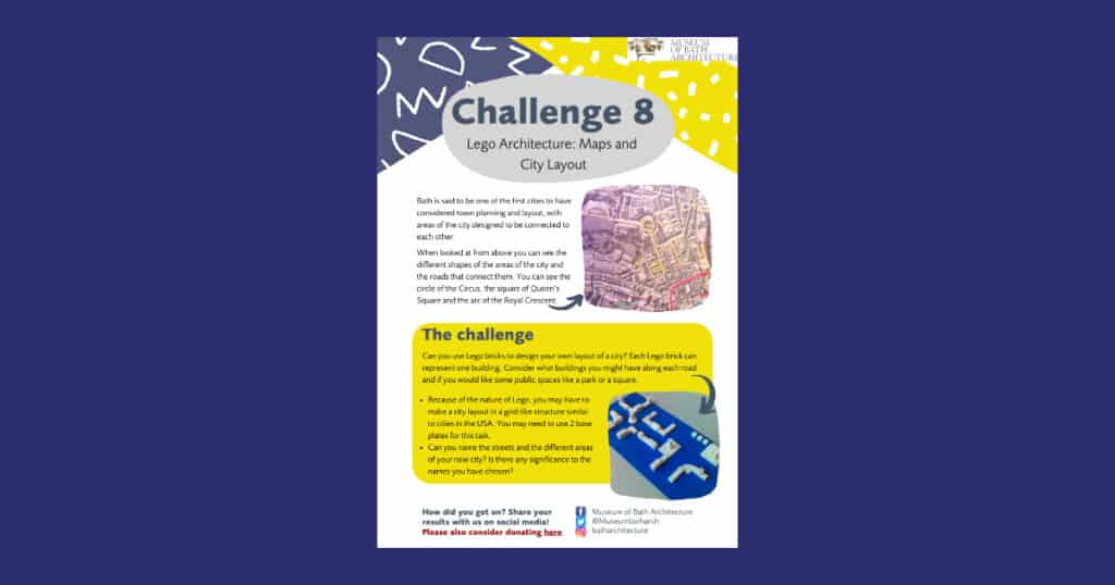 Museum of Bath Architecture’s LEGO Achitecture Challenge 8 Maps and City Layout Resource