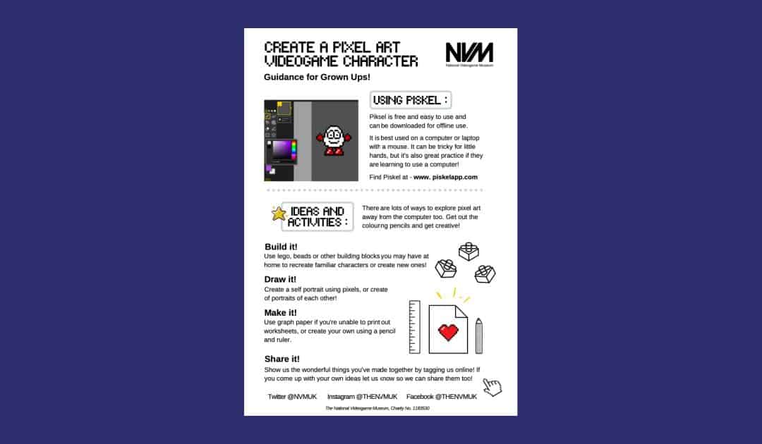 National Videogame Museum’s Create Your Own Pixel Art Character Guide for Adults