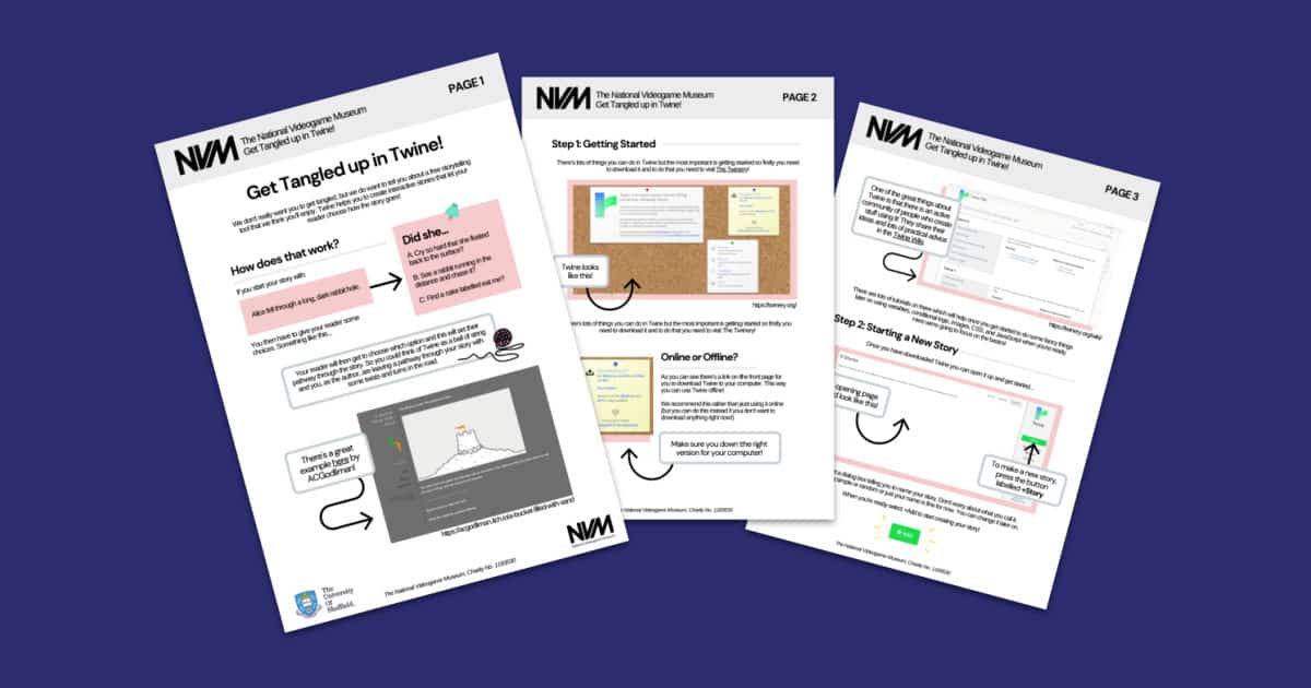 National Videogame Museum's Getting Started With Twine Worksheet