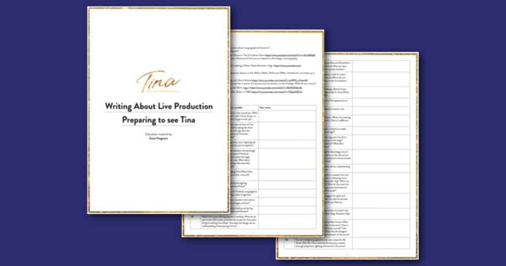 TINA The Tina Turner Musicals Writing About the Live Production Drama Education Pack Social Image
