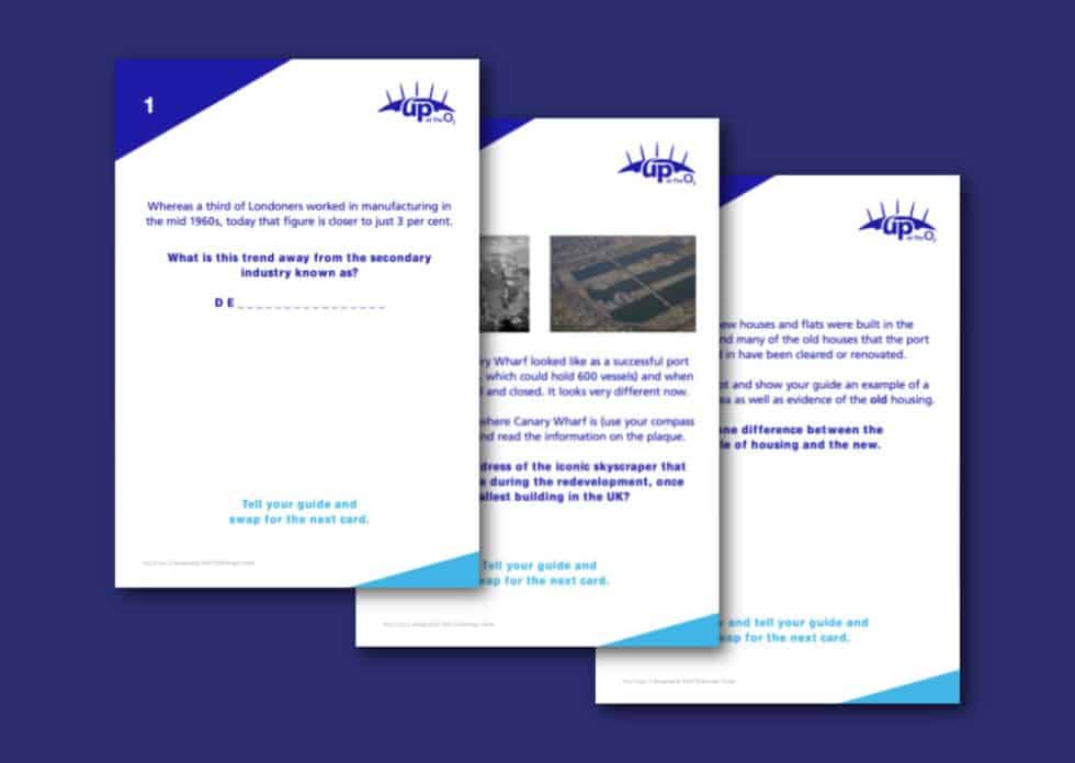 Up At The O2's KS3 Geography Challenge Cards The School Trip