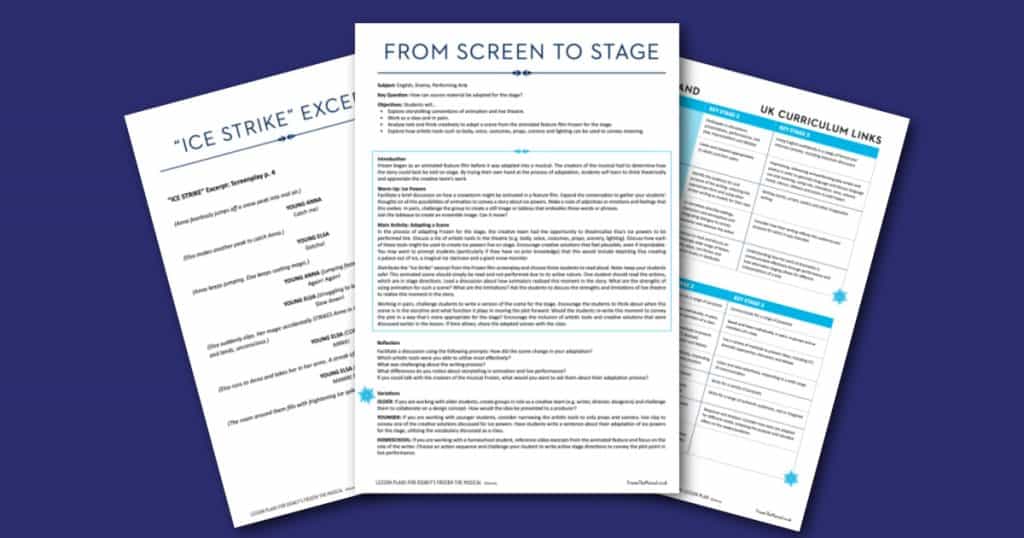 Disneys FROZEN From Screen to Stage Teaching Resources Social