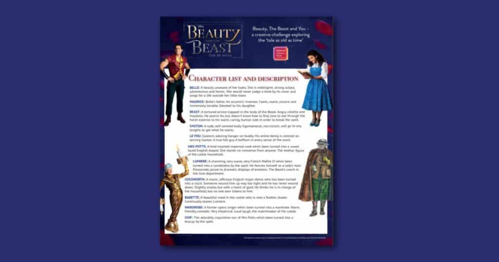 Beauty and the Beast Tour Character List Social 1200 x 630