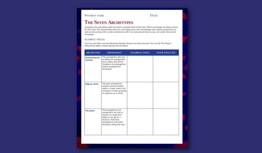 Disney’s Beauty and the Beast’s Seven Archetypes Grid (KS3) Resource